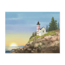 Vuurtoren en zonsondergang