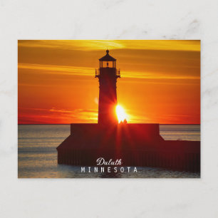 Vuurtoren en zonsopgang in Minnesota Briefkaart