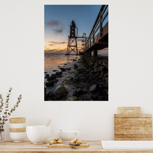 vuurtoren | Eversand-Oberfeue Duitsland Poster (Keuken)
