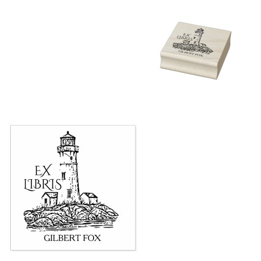 vuurtoren Ex Libris Rubberstempel (Gestempeld)