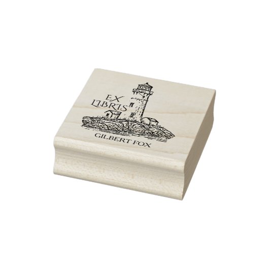  vuurtoren Ex Libris Rubberstempel (Stempel)