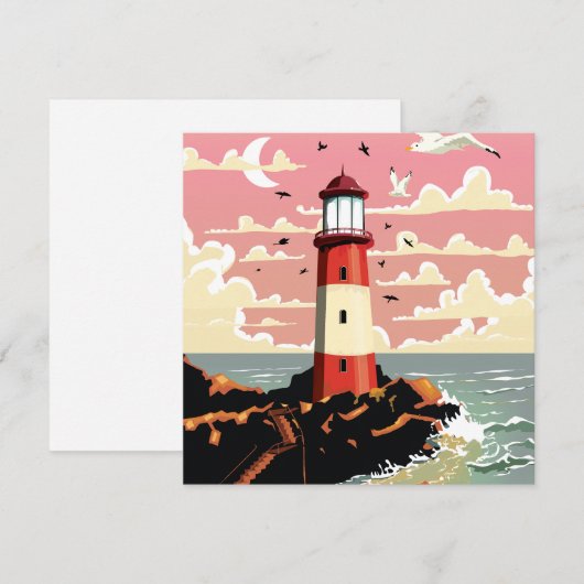  vuurtoren feestdagenkaart (Voorkant / Achterkant)