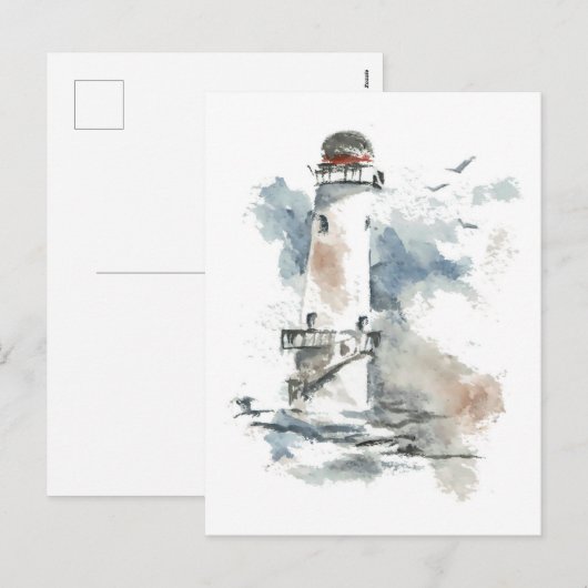 Vuurtoren feestdagenkaart (Voorkant / Achterkant)