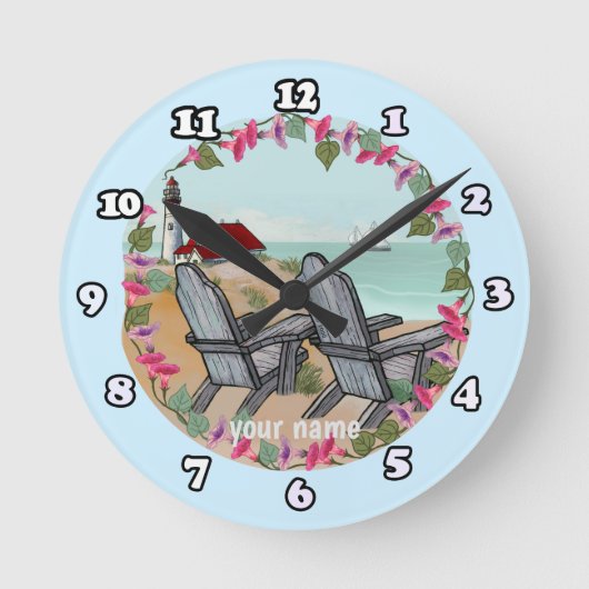 Vuurtoren Floral Noon Ronde Klok (Voorkant)