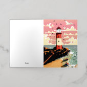  vuurtoren folie wenskaart (Buiten Laag)