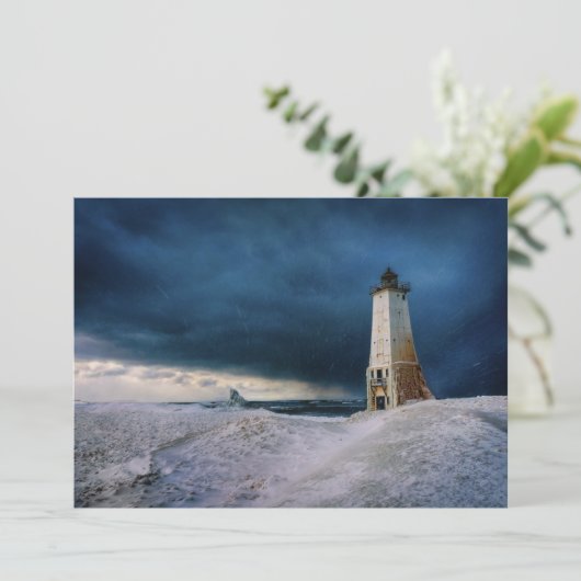 vuurtoren | Frankfort Lighthouse Lake Michigan Bedankkaart (Staand voorkant)