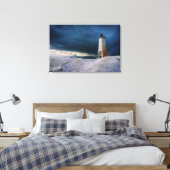 vuurtoren | Frankfort Lighthouse Lake Michigan Canvas Afdruk (Insitu (Slaapkamer))