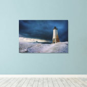 vuurtoren | Frankfort Lighthouse Lake Michigan Canvas Afdruk (Insitu (Houten vloer))