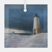 vuurtoren | Frankfort Lighthouse Lake Michigan Glas Ornament (Voorkant)