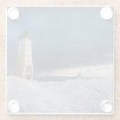 vuurtoren | Frankfort Lighthouse Lake Michigan Glazen Onderzetter (Achterkant)