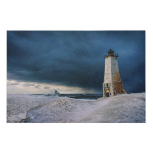 vuurtoren   Frankfort Lighthouse Lake Michigan Imitatie Canvas Print