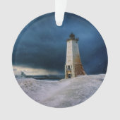 vuurtoren | Frankfort Lighthouse Lake Michigan Ornament (voorkant)
