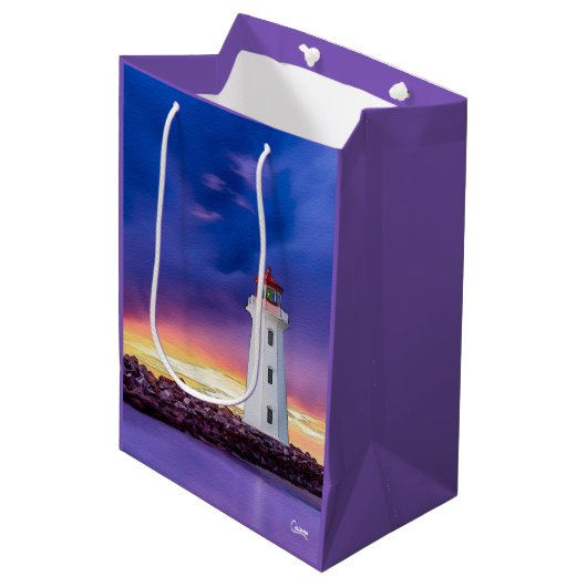Vuurtoren - Gemiddeld cadeautje Medium Cadeauzakje (Voorkant Gekanteld)