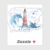 vuurtoren - Gepersonaliseerd monogram voor de Ocea Sticker (Vel)