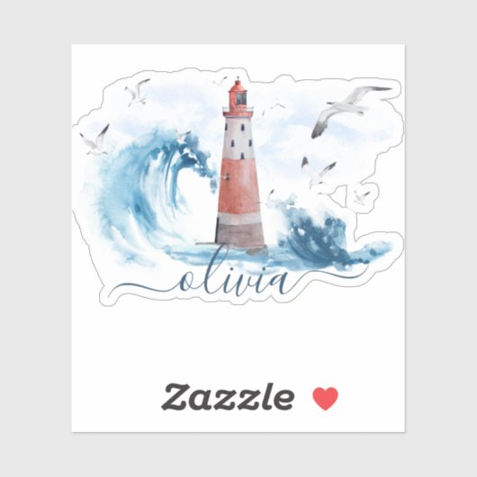 vuurtoren - Gepersonaliseerd monogram voor de Ocea Sticker (Vel)