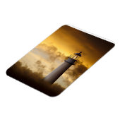 Vuurtoren gloeien onder Dramatische hemel Magneet (Linkerzijde)