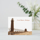vuurtoren, Grand Haven, Michigan Briefkaart (Staand voorkant)