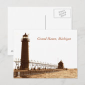 vuurtoren, Grand Haven, Michigan Briefkaart (Voorkant / Achterkant)