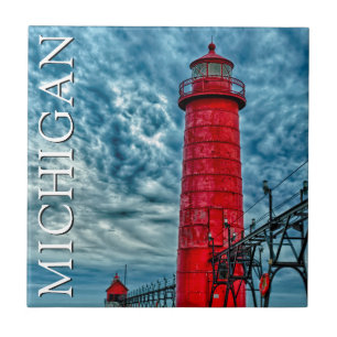 Vuurtoren Grand Haven   Michigan Tegeltje