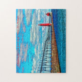 Vuurtoren Grand Haven Pier Michigan. Legpuzzel (Verticaal)