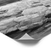 vuurtoren grijs zwarte wolken zeebaars poster (Hoek)