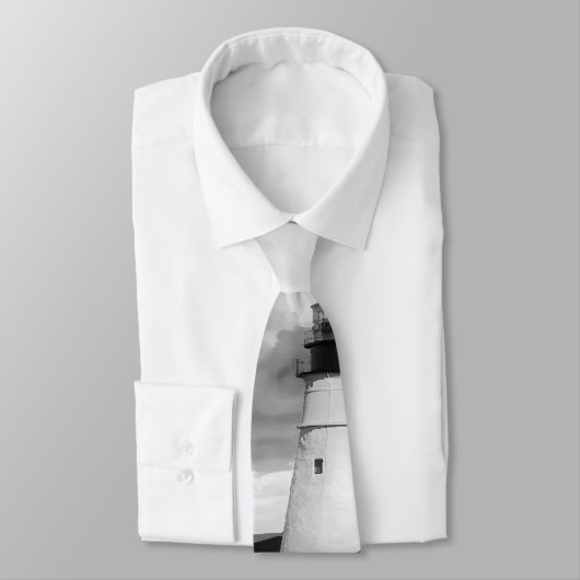 vuurtoren grijs zwarte wolken zeebaars stropdas (Gebonden)