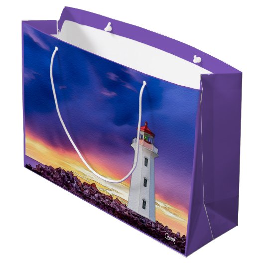 Vuurtoren - Grote Gift Bag Groot Cadeauzakje (Achterkant Gekanteld)