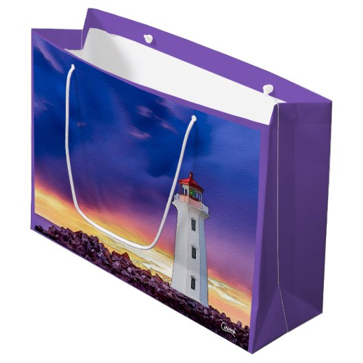 Vuurtoren - Grote Gift Bag Groot Cadeauzakje (Voorkant Gekanteld)