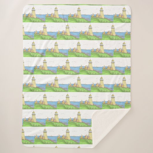 Vuurtoren Grote Sherpa Blanket Sherpa Deken (Voorkant)