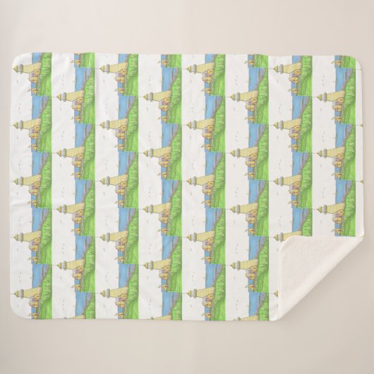 Vuurtoren Grote Sherpa Blanket Sherpa Deken (Voorkant (horizontaal))