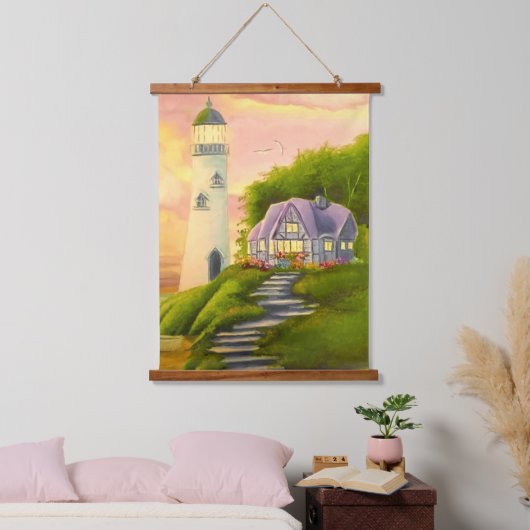 vuurtoren hangend wandkleed (Slaapkamer)