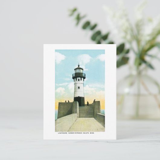 Vuurtoren, haveningang, Duluth, Minnesota Briefkaart (Staand voorkant)