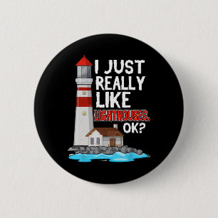 Vuurtoren Ik vind vuurtorens gewoon echt leuk aan  Ronde Button 5,7 Cm