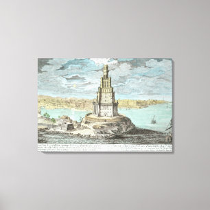 vuurtoren in Alexandrië, gebouwd door Ptolemy de  Canvas Afdruk
