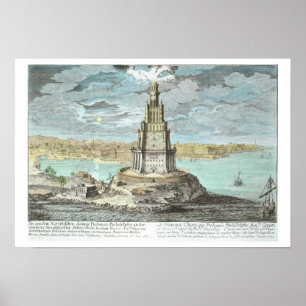 vuurtoren in Alexandrië, gebouwd door Ptolemy de G Poster