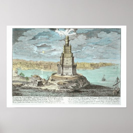 vuurtoren in Alexandrië, gebouwd door Ptolemy de G Poster (Voorkant)
