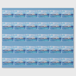 Vuurtoren in Blauw Cadeaupapier