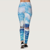 Vuurtoren in Blauw Leggings (Achterkant)