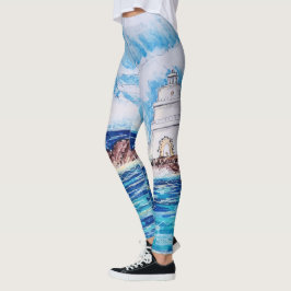 Vuurtoren in Blauw Leggings