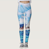 Vuurtoren in Blauw Leggings (Voorkant)