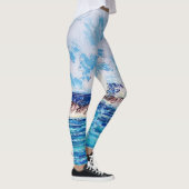 Vuurtoren in Blauw Leggings (Rechts)