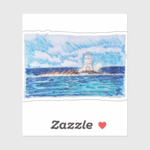 Vuurtoren in Blauw Sticker