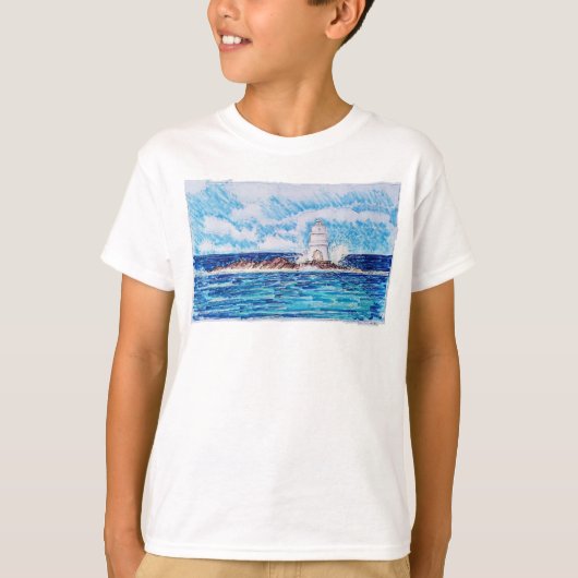 Vuurtoren in Blauw T-shirt (Voorkant)