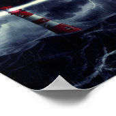 vuurtoren in de digitale illustratie van het storm poster (Hoek)