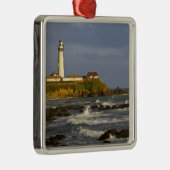 Vuurtoren in de Stad Pigeon Point in San 2 Metalen Ornament (Rechts)