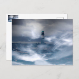 Vuurtoren in de storm - Oostzee-Zee Briefkaart