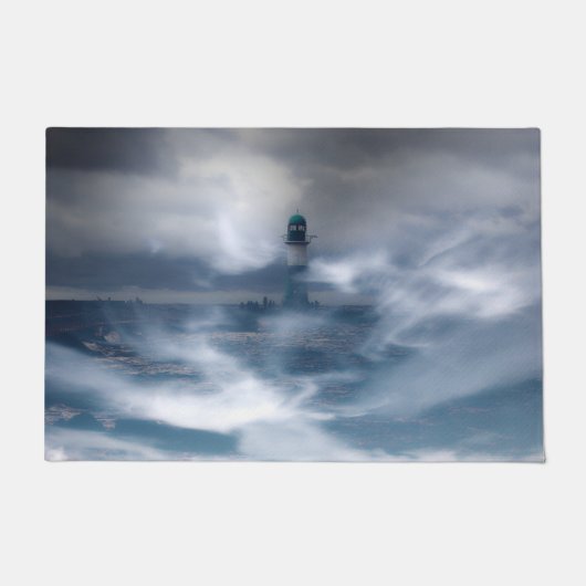 Vuurtoren in de storm - Oostzee-Zee Deurmat (Voorkant)