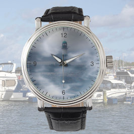 Vuurtoren in de storm - Oostzee-Zee Horloge