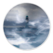 Vuurtoren in de storm - Oostzee-Zee Keramische Knop (Voorkant)