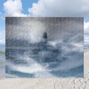 Vuurtoren in de storm - Oostzee-Zee Legpuzzel